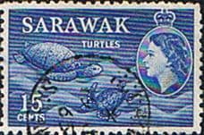 Sarawak 1955 SG 195 Animals Turtles Fine Used