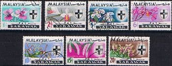 Sarawak 1965 Flowers Orchids Set Fine Used