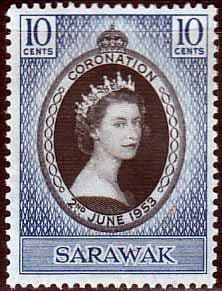 Sarawak Queen Elizabeth II 1953 Coronation Fine Mint
