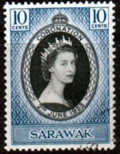 Sarawak Queen Elizabeth II 1953 Coronation Fine Used