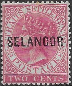 Selangor 1883 Stamp of Straits Settlements Optd SELANGOR SG 22 Fine Mint