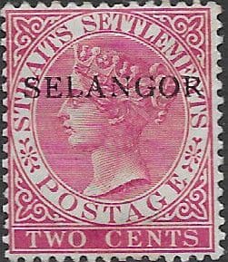 Selangor 1885 Stamp of Straits Settlements Optd SELANGOR SG 35 Fine Mint