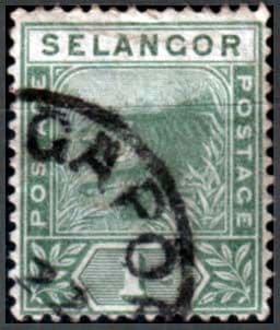 Selangor 1891 SG 49 Tiger Fine Used