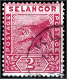 Selangor 1891 SG 50 Tiger Fine Used