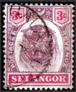 Selangor 1894 SG 54 Tiger Fine Used