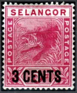 Selangor 1894 Tiger Surcharged SG 53 Fine Mint