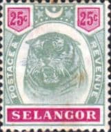 Selangor 1895 SG 58 Tiger Fine Mint