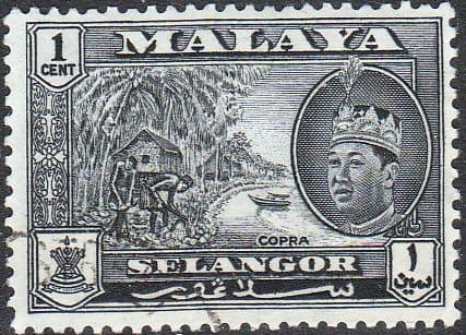 Selangor 1961 Sultan and Copra SG 129 Fine Used
