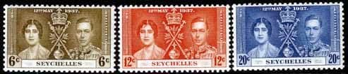 Seychelles 1937 King George VI Coronation Set Fine Mint