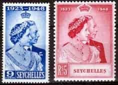 Seychelles 1948 King George VI Royal Silver Wedding Set Fine Mint
