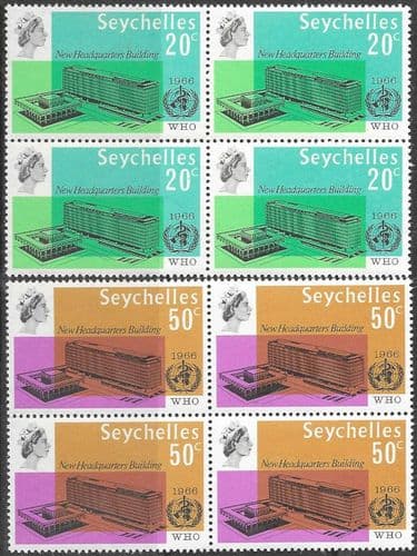Seychelles 1966 World Health Organisation Set Blocks of 4 Fine Mint