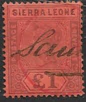 Sierra Leone 1896 Queen Victoria SG 53 Fine Used