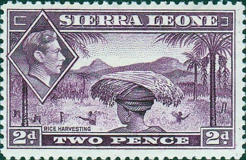 Sierra Leone 1938 SG 191 Rice Harvesting Fine Mint