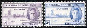 Sierra Leone 1946 King George VI Victory Set Fine Mint