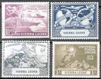 Sierra Leone 1949 Universal Postal Union Set Fine Mint