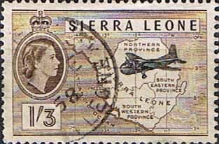 Sierra Leone 1956 SG 218 Map and Plane Fine Used