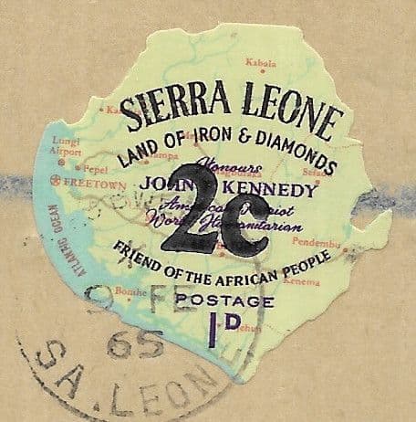 Sierra Leone 1964 John F Kennedy Decimal Surcharge SG 329 Fine Used