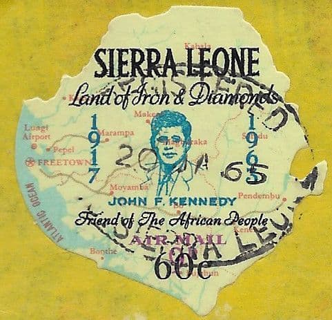 Sierra Leone 1964 John F Kennedy Decimal Surcharge SG 335 Fine Used