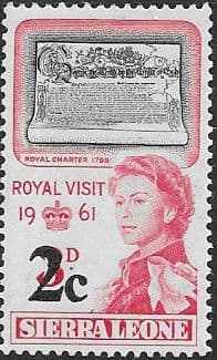 Sierra Leone 1964 Royal Visit Surcharges SG 314 Fine Mint