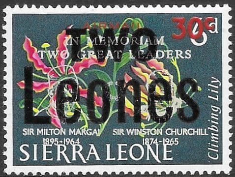 Sierra Leone 1965 Milton Magari surch TWO Leones SG 365 Fine Mint