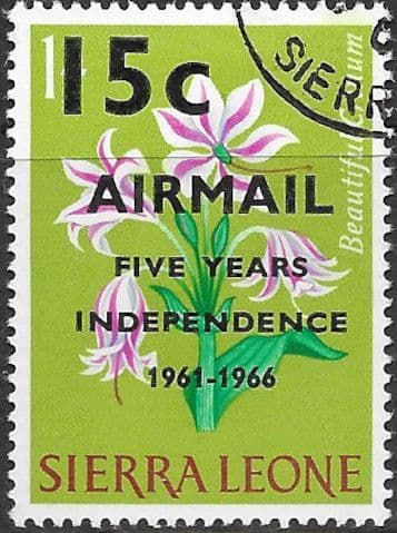 Sierra Leone 1966 Fifth Anniversary of Independence Surch SG 394 Fine Used