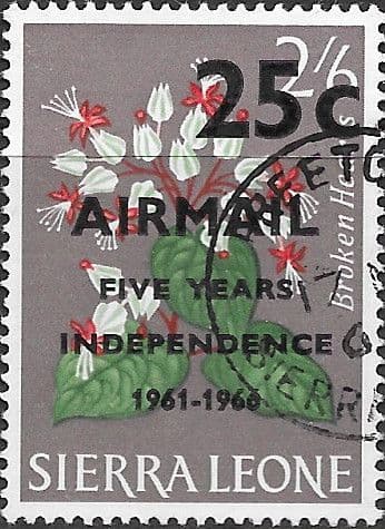Sierra Leone 1966 Fifth Anniversary of Independence Surch SG 395 Fine USED
