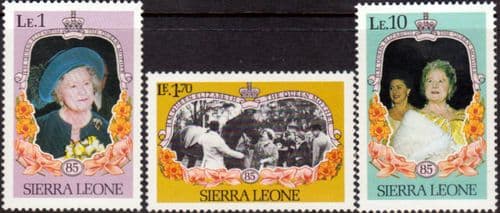 Sierra Leone 1985 Queen Mother Life and Times Set Fine Mint
