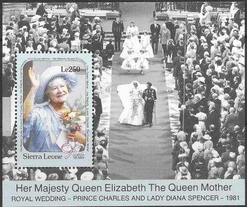 Sierra Leone 1990 Queen Mother 90th Birthday Miniature Sheet Fine Mint