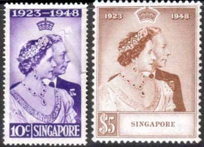 Singapore 1948 King George VI Royal Silver Wedding Set Fine Mint