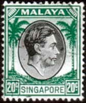 Singapore 1948 King George VI SG 9 Fine Used