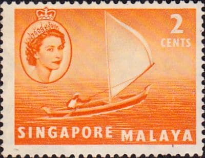 Singapore 1955 Queen Elizabeth SG 39 Boat Fine Mint