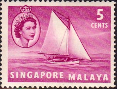 Singapore 1955 Queen Elizabeth SG 41 Boat Fine Mint