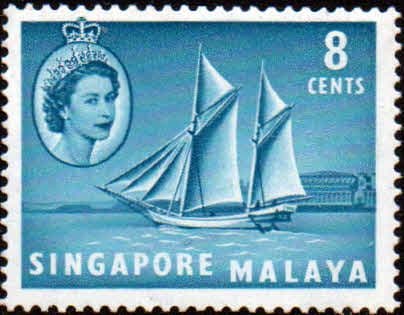 Singapore 1955 Queen Elizabeth SG 43 Boat Fine Mint