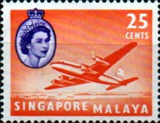 Singapore 1955 Queen Elizabeth SG 47 Plane Fine Mint