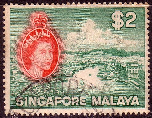 Singapore 1955 Queen Elizabeth SG 51 The River Fine Used