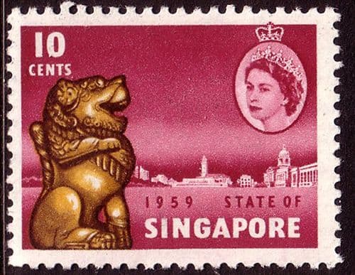 Singapore 1959 Queen Elizabeth SG 54 New Constitution Fine Mint
