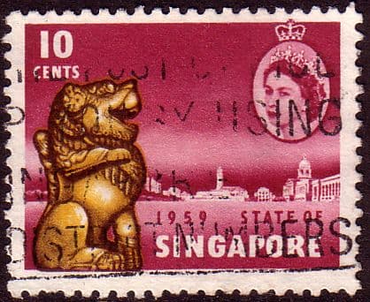 Singapore 1959 Queen Elizabeth SG 54 New Constitution Fine Used