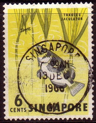Singapore 1962 SG 67 Archer Fish Fine Used