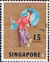 Singapore 1968 SG 106 Tari Payong Fine Used