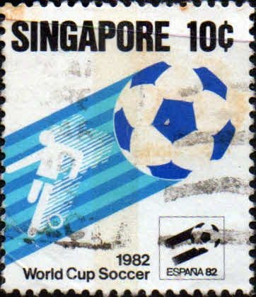Singapore 1982 World Cup Football Championship SG 424 Fine Used