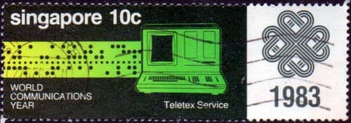 Singapore 1983 World Communications Year SG 463 Fine Used