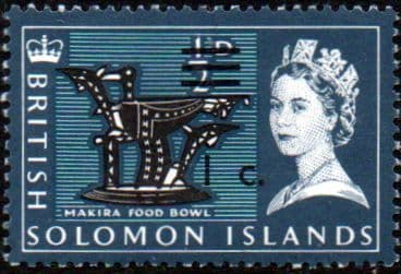 Solomon Island 1966 Decimal Currency Surcharge SG 135A Fine Mint
