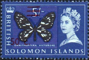 Solomon Island 1966 Decimal Currency Surcharge SG 150A Fine Mint