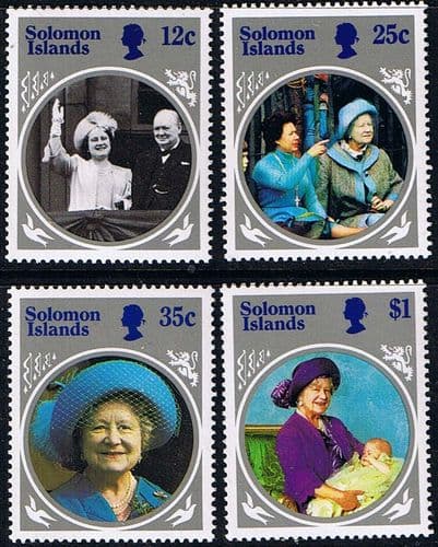 Solomon Islands 1985 Queen Mother Life and Times Set Fine Mint