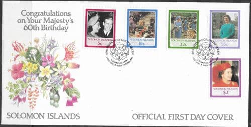 Solomon Islands 1986 Queen Elizabeth II 60th Birthday First Day Cover