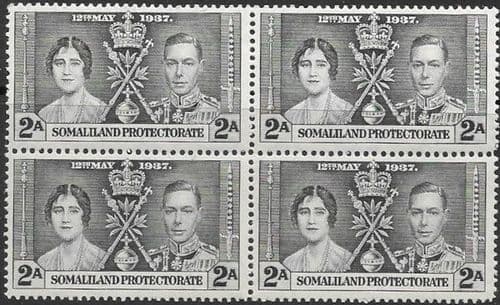 Somaliland Protectorate 1937 Coronation SG 91 Fine Mint Block of 4