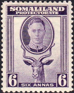 Somaliland Protectorate 1942 King George VI SG 110 Fine Used