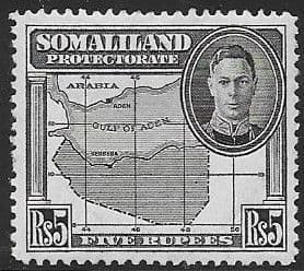 Somaliland Protectorate 1942 King George VI SG 116 Fine Mint