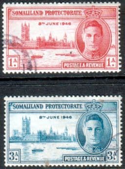 Somaliland Protectorate 1946 King George VI Victory Set Fine Used