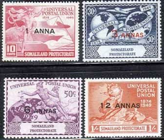 Somaliland Protectorate 1949 Universal Postal Union Set Fine Mint